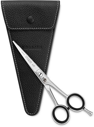 Störtebekker® Ciseaux à barbe Premium – Différentes tailles – Ciseaux en acier inoxydable – Tondeuse à barbe pour homme – Tondeuse nez homme – Idée cadeau – Avec étui en cuir (Long (Etui Noir))