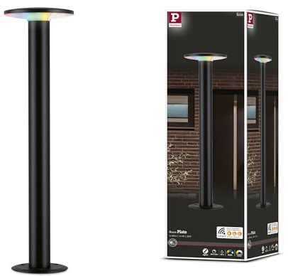 Paulmann 94756 LED Außenleuchte Pollerleuchte Smart Home Zigbee Plate insektenfreundlich IP44 600mm RGBW+ 200lm 230V dimmbar Anthrazit Metall