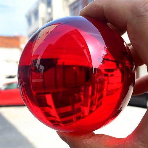 GAJUST 1pc Multicolor 80mm K9 Kristall Solide Ball Glas Kugel Magie Fotografie Requisiten Lensball Feng Shui Wohnkultur (Color : Red, Size : 80mm)