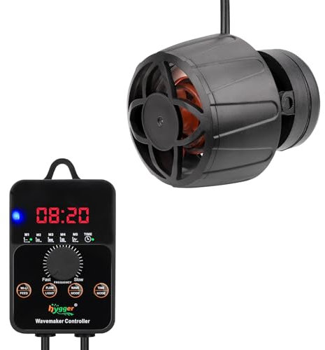 hygger 24/7-Modus Strömungspumpe Aquarium, 9000 LPH Aquarium Umwälzpumpe mit Intelligenter Steuerung, 14W Aquarium Wellenpumpe Magnetische Powerhead Wave Maker für 380-560L Süßwasser Salzwasser Tanks