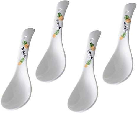 MAGICLULU 4 Stück Bone China Löffel Löffel Reis Löffel Japanischer Suppenlöffel Kleine Geldbörse Für Frauen Nudellöffel Asiatische Nudeln Ramen Lebensmittel Kleiner Löffel Keramik