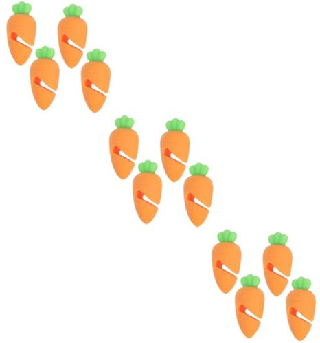 OUNONA 12pcs Silicone Carrot Design Spill-Proof Pot Lid Rack Creative Overflow Stoppers for Kitchen Use Prevents Spills While Cooking