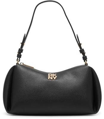 DKNY Remy Shoulder Bag, Bolsa de Hombro Mujer, Negro/Dorado, One Size