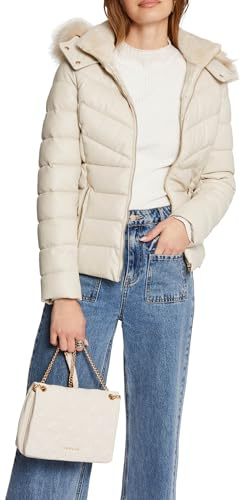 MORGAN - Chaqueta con capucha para mujer, talla 42, color marfil, marfil, 42