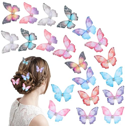 Fermagli per Capelli Farfalla, 20 Pcs Fermaglio Capelli Farfalla, Accessori per Capelli Farfalla, 3D Mollette per Capelli Farfalle, Farfalla Mollette per Capelli, Accessori Capelli per Donna Bambina