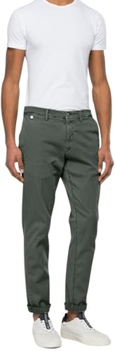 Replay Benni Hyperchino Color Xlite Jeans, 030 Military Green, 32W x 30L Uomo