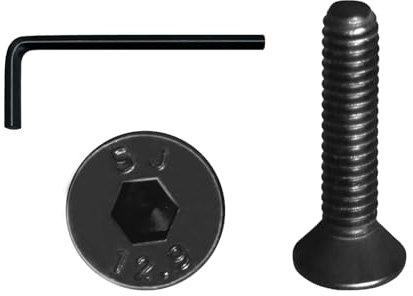 YEJAHY 20 Stück M8 x 30 Senkkopf Schrauben, Hochfester Kohlenstoffstahl, Maschinen Schrauben, Vollgewindeschrauben Maschinenausrüstung Wohnmöbel, Bolt, Schwarzes