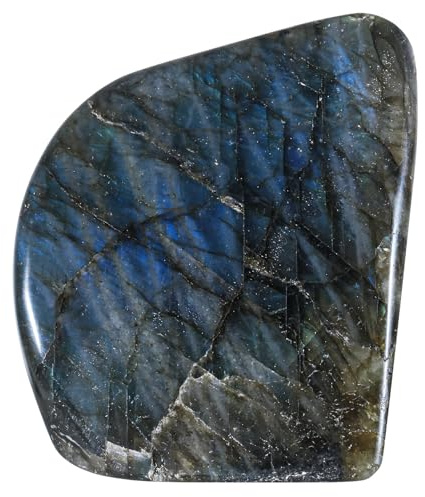 mookaitedecor 201-300g Ornement en Labradorite Naturelle Statue Sculptée en Pierre Irrégulière, Figurine en Pierre Polie Autoportante Décoration d'intérieur, Cadeau Collection de Spécimen Minéral