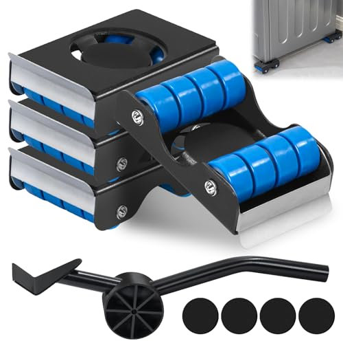 Set di 4 sollevatori per mobili, con freni e ruote girevoli, ruote per il trasporto di mobili fino a 700 kg, sollevatore professionale per spostamento e trasporto