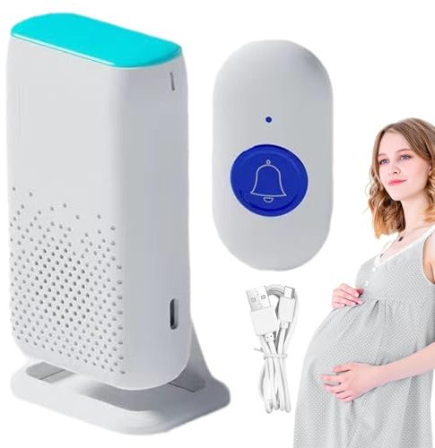 Pulsante di chiamata wireless, campanello intelligente ricaricabile con luce LED, campanello ad anello impermeabile IP68, cicalino volume a 4 livelli, allarme vita per anziani disabili e pazienti in