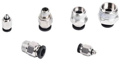 KLVN Tuyau de tuyau noir de 6-16 mm OD M5 1/10,2 cm 1/20,3 cm 3/20,3 cm 1/5,1 cm filetage mâle connecteur pneumatique rapide (tuyau de 4 mm OD, M5)