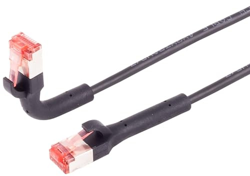 Cable de red de 0,5 m, 5 unidades, Cat.6A, conector flexible de 90 grados en todas las direcciones, conector RJ45, 10 Gbit/s, cable Ethernet altamente flexible para servidor LAN DSL, conmutador