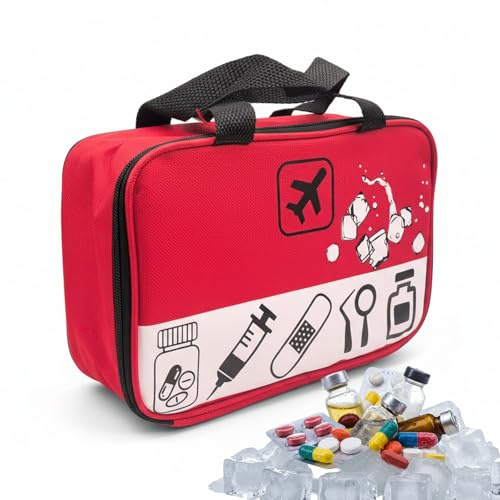 Kleine Kühltasche für Medikamente, Kühltaschen für Reisedokumente, Kleine Kühltasche für Kosmetik, Medikamente, Snacks, Reiseutensilien, Cooler Travel Case