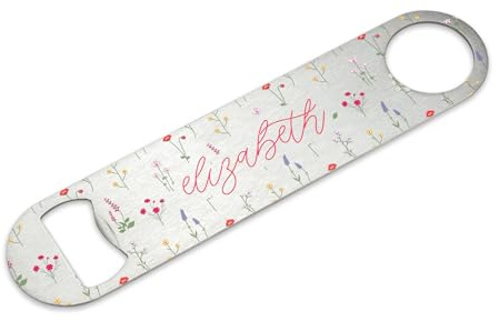 Personalised Floral Pattern Bar Blade Wild Flowers Beer Bottle Opener Printed Stainless Steel