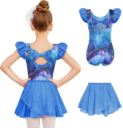 Zaclotre Girls Ballet Leotards with Shiny Removable Skirt Toddler Hollow Back Dance Dress Combo Pink 2-3 Years