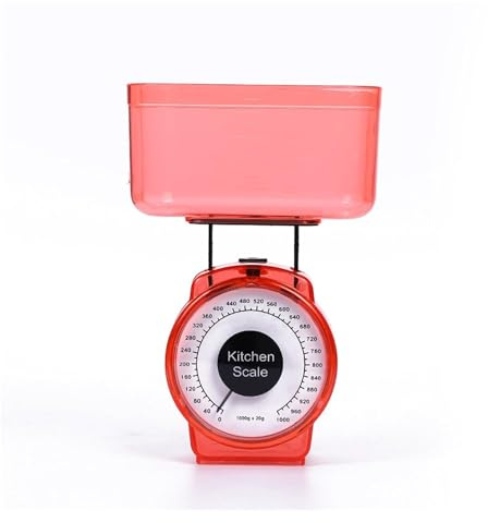 Bilancia da cucina digitale per uso domestico, caffè, molla, meccanica, ristorante, mini, pasticceria, verdure, strumenti per pesare gli alimenti, bilance facili da usare (colore: viola) (rosso)