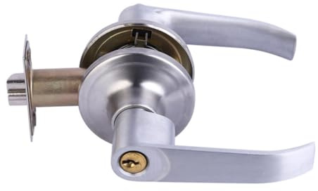 SAFIGLE Cerradura de Manilla de Acero Inoxidable Barras con Llaves Seguro para Puertas Interiores de Baño y Dormitorio Mecanismo Silencioso y Duradero Fácil Instalación Plata