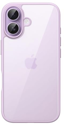 JETech Funda para iPhone 17 6,3 Pulgadas, Carcasa Antigolpes, Marco de TPU Mate Color Sólido, Anti-Arañazos Respaldo Transparente (Lavanda)