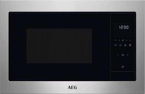 AEG 5000 Integrated Microwave Oven, MSE2547DBM, 900W Microwave + 1000W Grill, 25L Capacity, Side-Opening Door, Child Lock, 388x595x400 mm, Stainless Steel with Antifingerprint