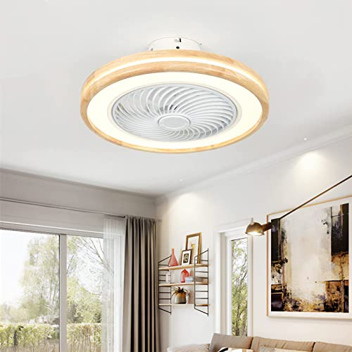 Ventilatori da Soffitto con Luci Legno e Telecomando Soffitto Ventilatore Design Senza Pale Estate E Inverno Reversibile 6 Velocità Motore DC Gradabile Ventilo Soffitto Silenzioso Per Camera Da Letto
