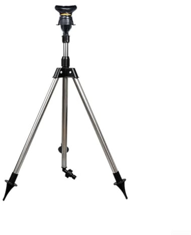 Edelstahl Rotierender Stativ-Sprinkler mit Teleskopfunktion, 360° Bewässerungssystem für Garten und Rasen, Höhenverstellbar 56-89 cm, Stabile Dreibein-Konstruktion für Große Flächen(A)