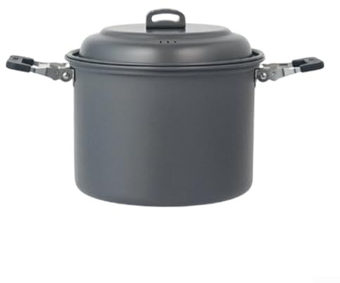 Batterie de cuisine d'extérieur portable de 6 L avec cuiseur vapeur à double compartiment et pot suspendu, convient pour la cuisson sur feu de camp et sur la cuisinière