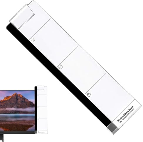 Memopanel för bildskärm - memo panel i akryl, sidoklipp för | datoranslagstavla | Arrangör av självhäftande anteckningar för bildskärm, Tra Display Information Clip