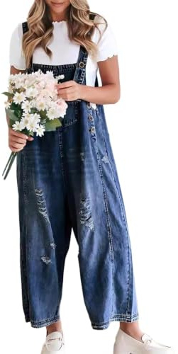 Dungarees Denim Women's Jeans Overalls Loose Vintage Style 90s Wide Leg Jumpsuit Summer Baggy Romper Jumpsuit Trousers