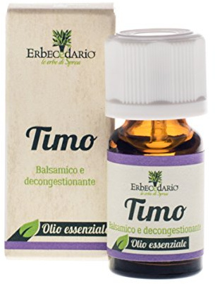Olio Essenziale Timo Erbecedario, Balsamico, Per Naso Chiuso, Deodorante, Per Tensioni Artro-muscolari, 1 Flacone Da 8ml