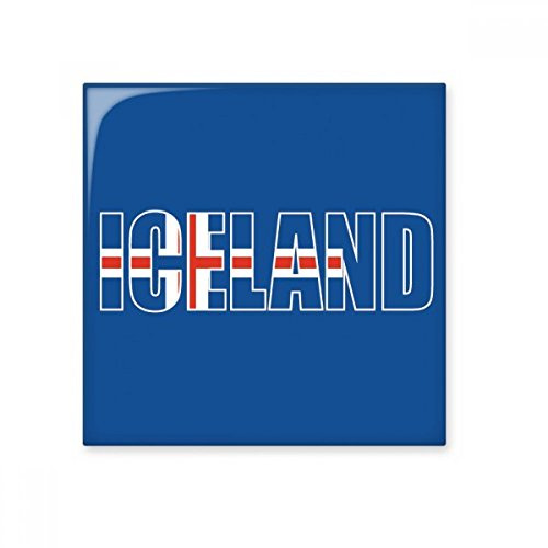 DIYthinker Bandera de Islandia País Nombre brillante baldosa cerámica de baño Cocina muro de piedra artesanal de regalo Decoración