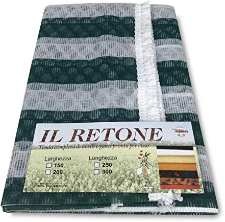 Tex family Tenda Rete ZANZARIERA da Esterno Giardino retone Riga Verde in Due Misure - Cm. 150 x 250