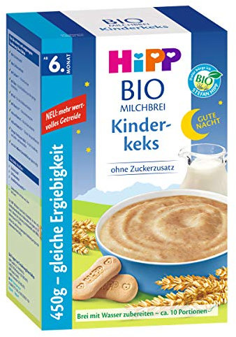 Hipp Gute-Nacht-Brei Kinderkeks ab dem 6. Monat, 450g, 3er Pack (3 x 450g)