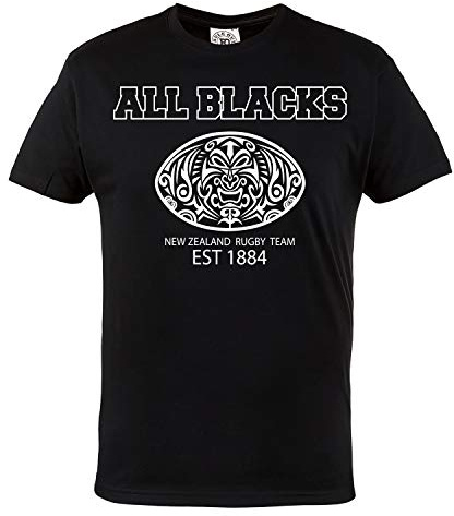 Herren Rugby All Blacks T-Shirt. Neuseeländische Rugby-Nationalmannschaft. Casual Wear (Größe XLarge)