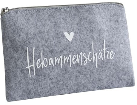 Hebammenschätze | Geschenkidee für die Hebamme | Hebamme mit Herz | Geschenk beste Hebamme | kleine Tasche in Hellgrau