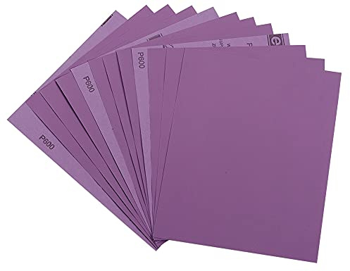 Sandpaper 600 Grit, Wet Dry Sanding Sheets 9 x 11 Inch, Advanced White Fused Alumina Abrasive Sander Paper for Wood Furniture Finishing, Metal Sanding, Automotive Polishing, 12-Sheets