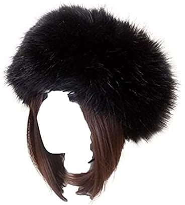 XIXIMAON Chapka en Fausse Fourrure Femme Style Russe Toque Chapeau d'hiver Épais et Chaud Bonnet Polaire Casquette Mode Élégant pour Ski Plein Air (Taille Unique, Noir)