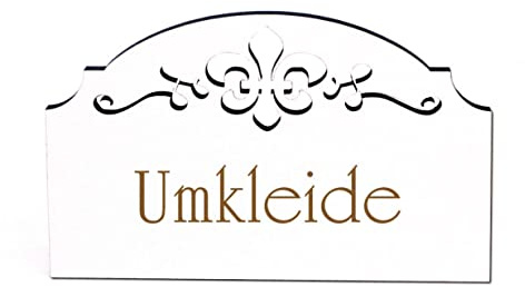 Umkleide Schild Holz Türschild graviert Ornamente selbstklebend Umkleidekabine Türdeko 15,5 x 9,5 cm