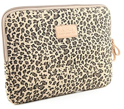 fdsmall 12 Zoll Laptoptasche, wasserdicht, Neopren, Laptophülle, Notebook-Hülle für Acer/Asus/Dell/Lenovo/HP/Samsung (Leopardenbraun)