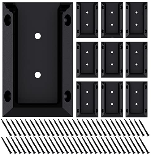 Goovilla Deck Railing Bracket Connectors, 2x4 Brackets for Railing Wood Lumber Post, 10 PCS Sturdy Nylon Deck Rail Bracket with 60 PCS Coating Screws for Wooden Stair Fence Railings Handrail, Black