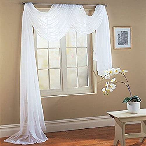 5m*150cm Weiß Tüllstoff Kreuzvorhangladen Vorhänge Hochzeits Deko Hochzeit Vorhang Hochzeitsbogen Drapierstoff Hochzeit Drapierstoff Querbehang Freihanddeko für Geburtstagsfeier, Taufdekoration