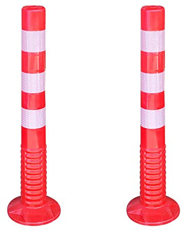 PAL | Bolardo poste señalizacion trafico de plástico poliuretano naranja de gran flexibilidad para trafico (2- Bolardos)