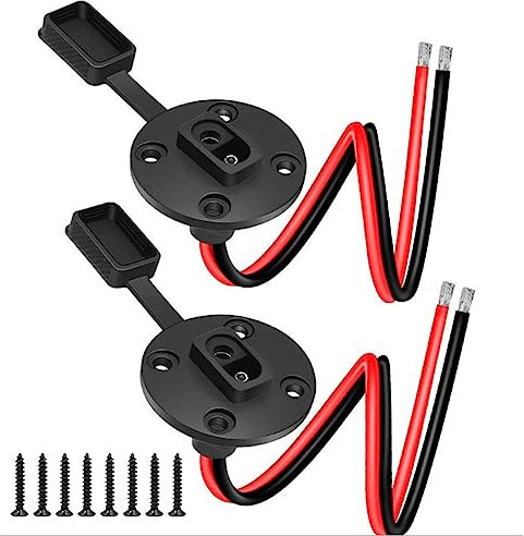 VOANZO Paquete de 2 10AWG Resistente a la Intemperie SAE conexión rápida Panel Solar Conector de Montaje Empotrado Cable de Enchufe con 8 Tornillos para Cargador de batería de generador Solar