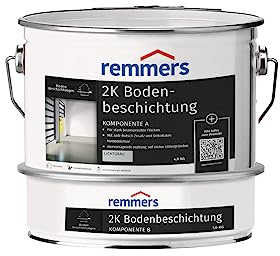 Remmers 2K Bodenbeschichtung, lichtgrau, seidenglänzend, 5 Kilogramm, Beton- und Bodenfarbe, Bodenversiegelung für stark beanspruchte Flächen