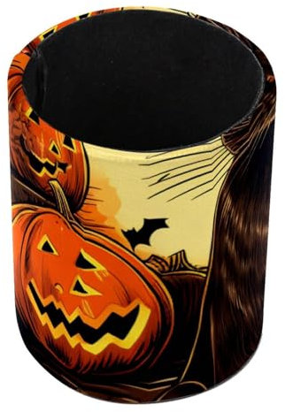 Cat Pumpkins Photo Frame Desk Pen Holder, Pencil Pen Desk Organizers, Pencil Holder Pencil Case Cup Pencil Bag for Desk Office Pen Case for School, Kids