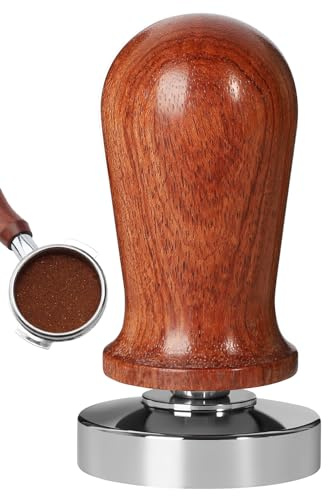Espresso Coffee Tamper 51mm - WYLOSUA Spring-loaded Hand Tamper Premium Barista Coffee Tamper with Flat Stainless Steel Base Espresso Tools