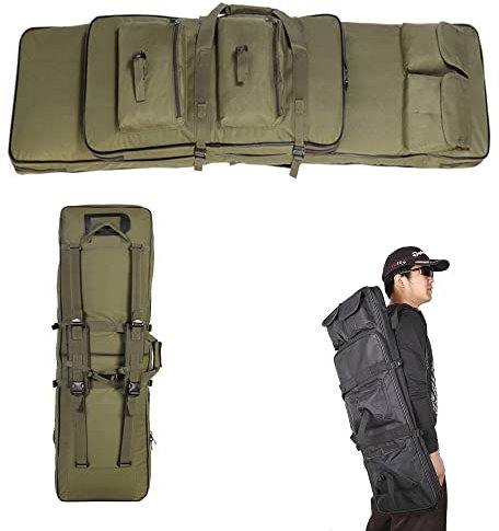 ANSNOW Gewehrkoffer, Weicher Langer Gewehrkoffer, Taktische Waffentasche, Karabiner-Rucksack,Enaufbewahrung, Airsoft-Pistolenkoffer Für Die Jagd, Angeln/Grün/100Cm