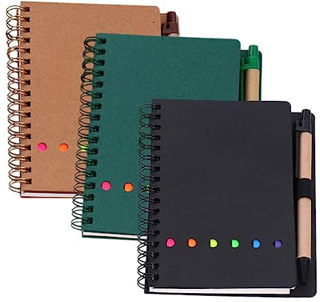 STOBOK 3stücke Tagesplaner Und Dekorativer Haftnotizblock Spiralnotizblock Für Studenten Farbiges Notizbuch Mit Monatsplaner-notizblock Notizblock Fürs Büro Tragbares Spiralnotizbuch Mult