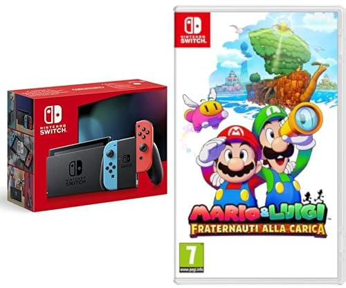 Nintendo Switch con Joy-Con Rosso Neon e Blu Neon & Mario & Luigi: Fraternauti alla carica