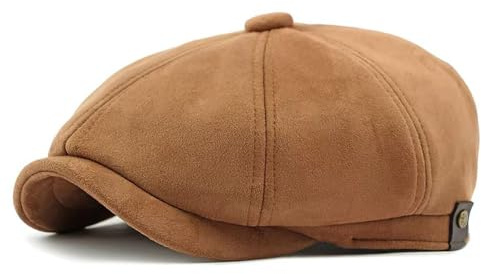 MUYAN Schiebermütze Herren Damen Vintage Wildleder Schirmmützen Gatsby Fahrhut Verstellbar Freizeit Newsboy Cap Barett Hüte