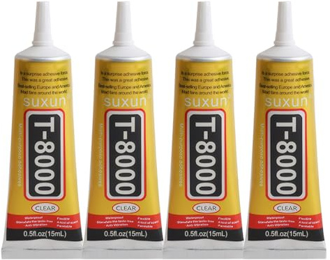 4 Stück T8000 Handy Display Kleber für Sup Reparatur, T8000 Display Kleber Smartphone, Displays Reparatur Flüssigkeit, SmartphoneKleber für Stoff, Holz, Glas, Keramik, Metall und Mehr (15ml/pc)